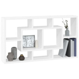 Berkfield Wall Display Shelf 8 Compartments High Gloss White - thumbnail 3