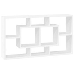 Berkfield Wall Display Shelf 8 Compartments High Gloss White - thumbnail 2