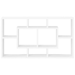 Berkfield Wall Display Shelf 8 Compartments High Gloss White - thumbnail 4