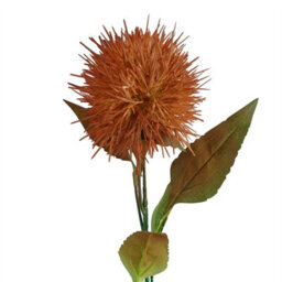 Leaf 70Cm Globe Thistle Yellow Ball Artificial Flower Stem - thumbnail 1