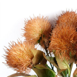 Leaf 70Cm Globe Thistle Yellow Ball Artificial Flower Stem - thumbnail 3