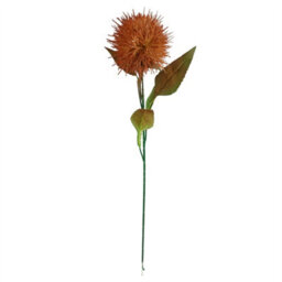 Leaf 70Cm Globe Thistle Yellow Ball Artificial Flower Stem - thumbnail 2