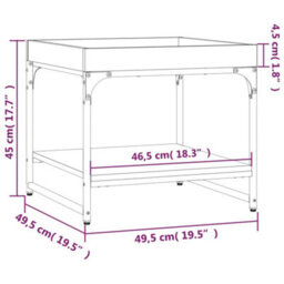 Berkfield Coffee Table Black 49.5X49.5X45 Cm Engineered Wood - thumbnail 9