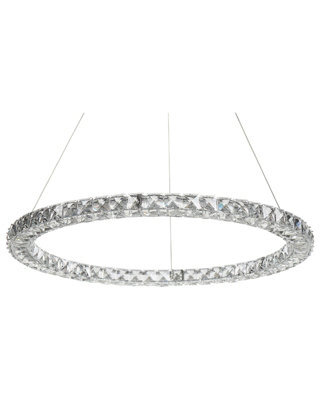 Wyld And Coco Lumina Pendant Lamp Ring Crystal Led Silver Glass Glamour, 60Cm Diameter, Adjustable Height - image 1