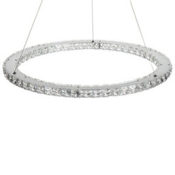 Wyld And Coco Lumina Pendant Lamp Ring Crystal Led Silver Glass Glamour, 60Cm Diameter, Adjustable Height - thumbnail 4