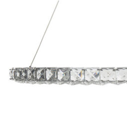 Wyld And Coco Lumina Pendant Lamp Ring Crystal Led Silver Glass Glamour, 60Cm Diameter, Adjustable Height - thumbnail 5