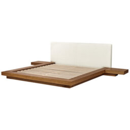 Beliani Bed With Led Boucle Zen 180 X 200 Cm (Eu Super King) Led Natural Ash Wood - thumbnail 7
