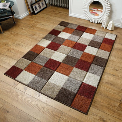 Chequered Geometric Modern Rug For Living Room, Bedroom And Dining Room-200Cm X 285Cm - image 1