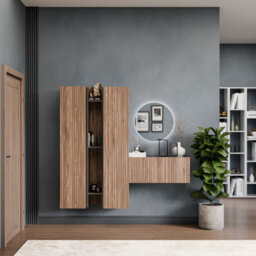 Decorotika Salzburg Moduler Modern Tv Unit Wall Mount Customizable Layout Black Alina