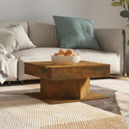 Berkfield Stylish Coffee Table Smoked Oak 57X57X30 Cm Engineered Wood - thumbnail 2