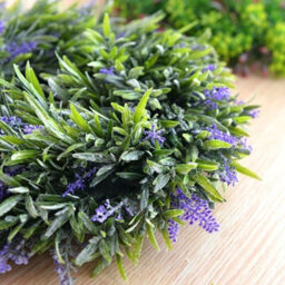 Living And Home Artificial Lavender Wreath For Front Door For Indoors Outdoors Corridors Offices 300mm - thumbnail 4
