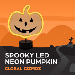 Global Gizmos Led Halloween Pumpkin Light / Bright Orange Neon Lamp / Battery Operated / Spooky Halloween Decoration - thumbnail 9