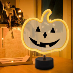 Global Gizmos Led Halloween Pumpkin Light / Bright Orange Neon Lamp / Battery Operated / Spooky Halloween Decoration - thumbnail 6