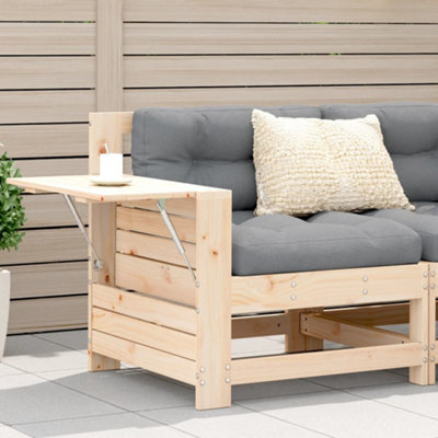 Berkfield Garden Armrest Sofa With Cushion Solid Wood Pine - image 1