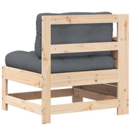 Berkfield Garden Armrest Sofa With Cushion Solid Wood Pine - thumbnail 6