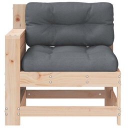 Berkfield Garden Armrest Sofa With Cushion Solid Wood Pine - thumbnail 4