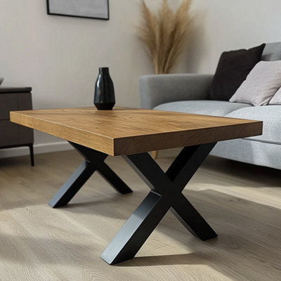 Ashford Blake Solid Oak Coffee Table - Chunky X Legs - image 1