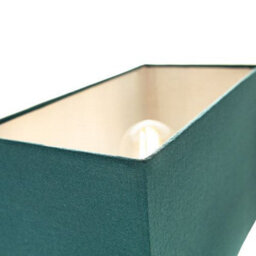 Happy Homewares Contemporary And Stylish Vivid Teal Linen Fabric Rectangular Lamp Shade - thumbnail 3