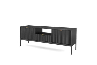 Arte Elegant Nova Tv Cabinet H560mm W1540mm D390mm In Black Matt - Sleek Entertainment Storage Solution - image 1
