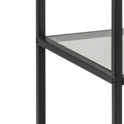 Furniture To Go Seaford Narrow Black Metal Bookcase With 2 Glass Shelves - thumbnail 5