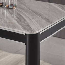 Furnizone UK Milano 4-Seater Grey Marble-Effect Glass Dining Table And 4 Monza Pink Velvet Chairs - thumbnail 4