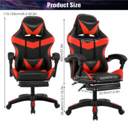 Massage Gaming Chair Leather Racing Office Executive Recliner With Leg Rest - thumbnail 2