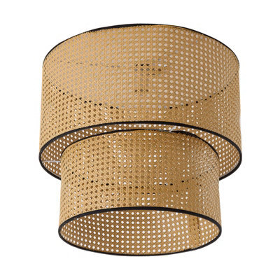 Living And Home Retro Rattan-Woven Pendant Light, Semi-Open,e27 - image 1