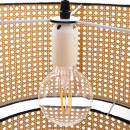 Living And Home Retro Rattan-Woven Pendant Light, Semi-Open,e27 - thumbnail 4