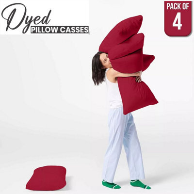 Ameha Bedding Pillowcase-Plain Dyed Red Breathable Envelope Durable Pillow Cover 2 Pair (50 X 75 Cm) Pillow Covers - image 1