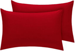 Ameha Bedding Pillowcase-Plain Dyed Red Breathable Envelope Durable Pillow Cover 2 Pair (50 X 75 Cm) Pillow Covers - thumbnail 3