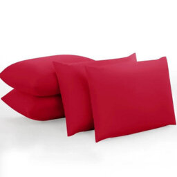 Ameha Bedding Pillowcase-Plain Dyed Red Breathable Envelope Durable Pillow Cover 2 Pair (50 X 75 Cm) Pillow Covers - thumbnail 5