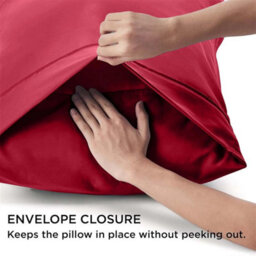 Ameha Bedding Pillowcase-Plain Dyed Red Breathable Envelope Durable Pillow Cover 2 Pair (50 X 75 Cm) Pillow Covers - thumbnail 8