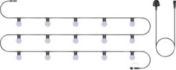 Eagle Connect Festoon Black Rubber Ip44 5M/15X2W Warm White Opaque Lamps - thumbnail 1
