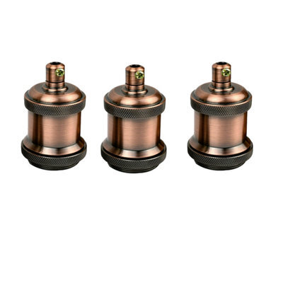 Vintage Industrial E27 Lamp Holder Retro Metal Edison Bulb Socket Ip20, Hard Wired For Diy Pendant Wall Lights - image 1