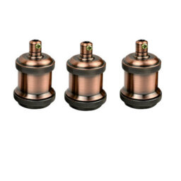 Vintage Industrial E27 Lamp Holder Retro Metal Edison Bulb Socket Ip20, Hard Wired For Diy Pendant Wall Lights - thumbnail 1