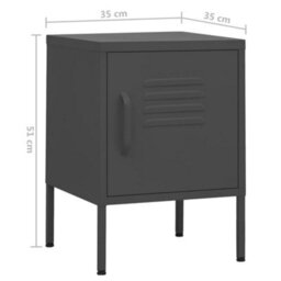 Berkfield Nightstands 2 Pcs Anthracite 35X35X51 Cm Steel - thumbnail 9