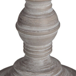 Wyld Haus Turin Tall Distressed Grey Wooden Table Lamp With Cream Linen Shade - thumbnail 4