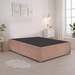 Luxury Pink Plush Milan Double Bed Frame With Mattress 54 Inches Wingback Headboard 2 Footend Storage Drawers - thumbnail 5