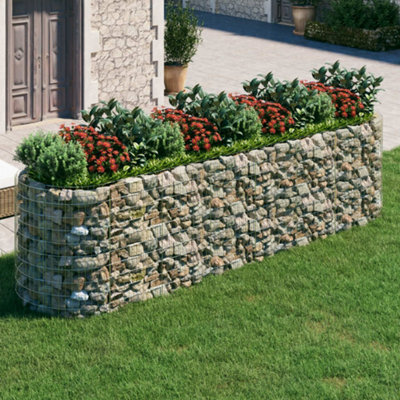Berkfield Gabion Raised Bed Galvanised Iron 400X100X100 Cm - image 1
