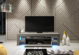Tv Unit 160Cm Sideboard Cabinet Cupboard Tv Stand Living Room High Gloss Doors -Dark Grey - thumbnail 7