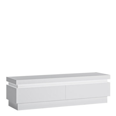 Furniture To Go Lyon 2 Drawer Tv Cabinet (Including Led Lighting) In White And High Gloss - image 1