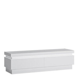 Furniture To Go Lyon 2 Drawer Tv Cabinet (Including Led Lighting) In White And High Gloss - thumbnail 2