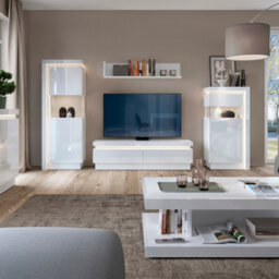 Furniture To Go Lyon 2 Drawer Tv Cabinet (Including Led Lighting) In White And High Gloss - thumbnail 4