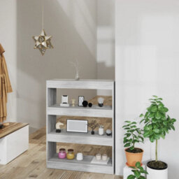 Berkfield Book Cabinet/room Divider Grey Sonoma 80X30X103 Cm Engineered Wood - thumbnail 1