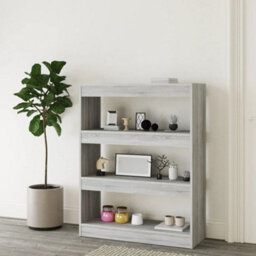 Berkfield Book Cabinet/room Divider Grey Sonoma 80X30X103 Cm Engineered Wood - thumbnail 6