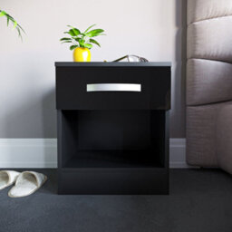 Lassic Vida Designs Hulio Black 1 Drawer Bedside Cabinet (H)470mm (W)400mm (D)360mm - thumbnail 3