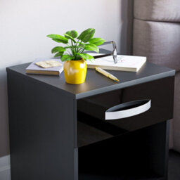 Lassic Vida Designs Hulio Black 1 Drawer Bedside Cabinet (H)470mm (W)400mm (D)360mm - thumbnail 4