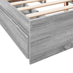 Berkfield Bed Frame With Drawers Without Mattress Grey Sonoma 150X200 Cm King Size - thumbnail 8