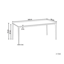 Beliani Garden Dining Table Sovareto 180 Cm 90 Cm Wood-Like Light Grey - thumbnail 3