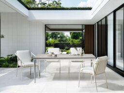 Beliani Garden Dining Table Sovareto 180 Cm 90 Cm Wood-Like Light Grey - thumbnail 2